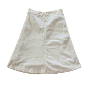 Cream A-line midi skirt
